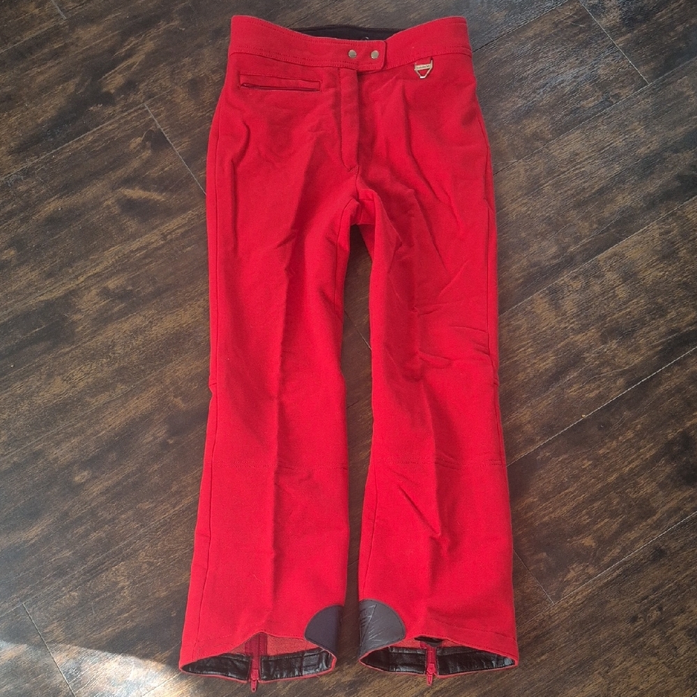 vtg Tyrolia Head Ski Snowboarding Pant 70s Schoeller High Waist Boot Cut Stirrup